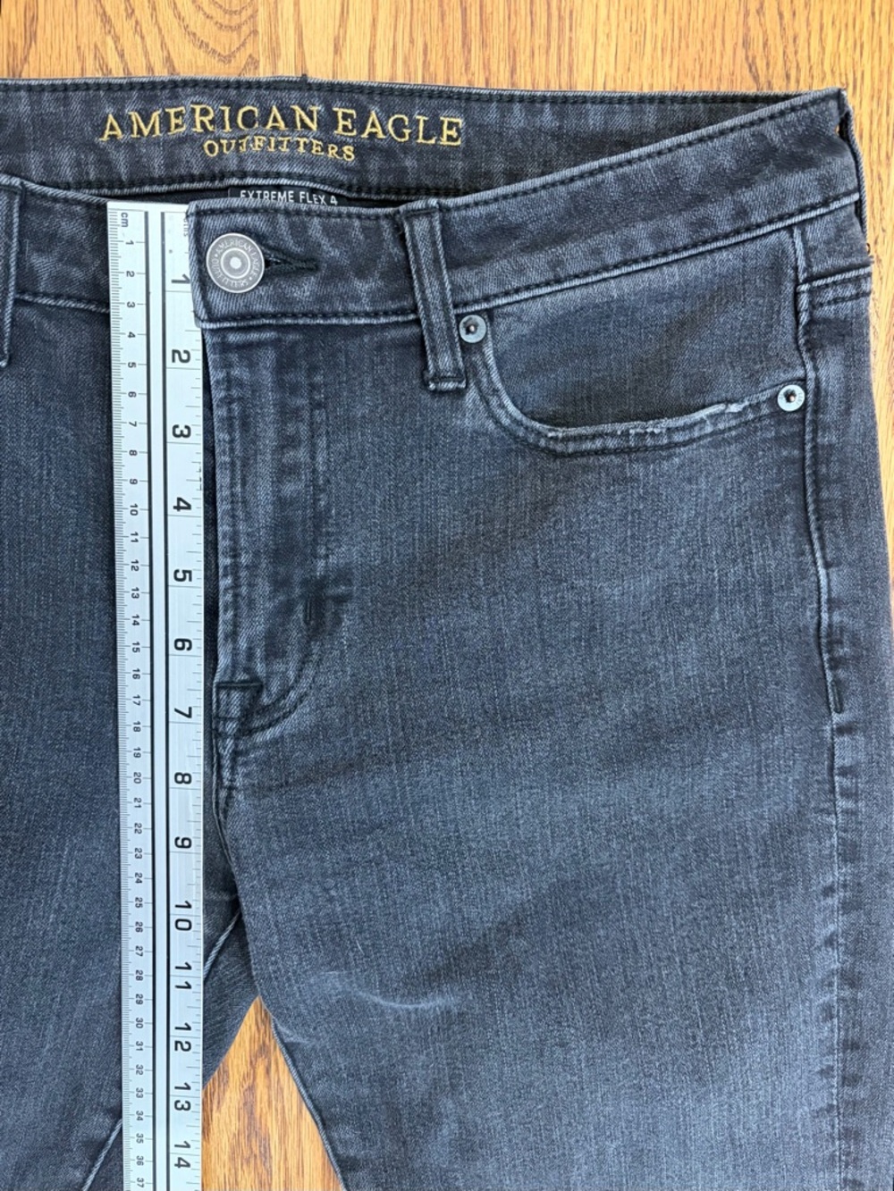 American Eagle 32 x 28 Extreme Flex 4  Dark Gray Slim Jeans - Picture 5 of 7